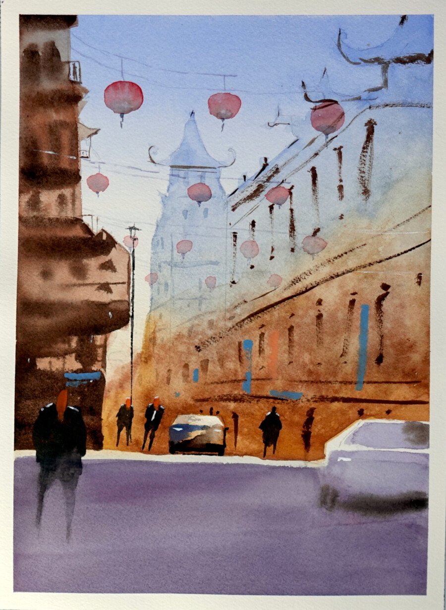 Faroles en tránsito 30x40cm