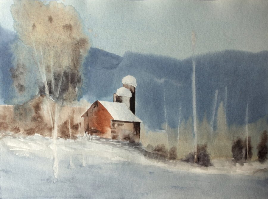 Paisaje helado 30 x 40cm